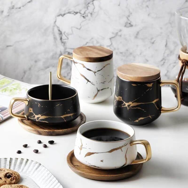 BowLift | Elegant Nordic Marble Ceramic Coffee Mugs
