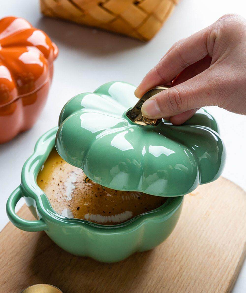 BowLift | Pumpkin Shape Baking Bowl With Glazed Lid