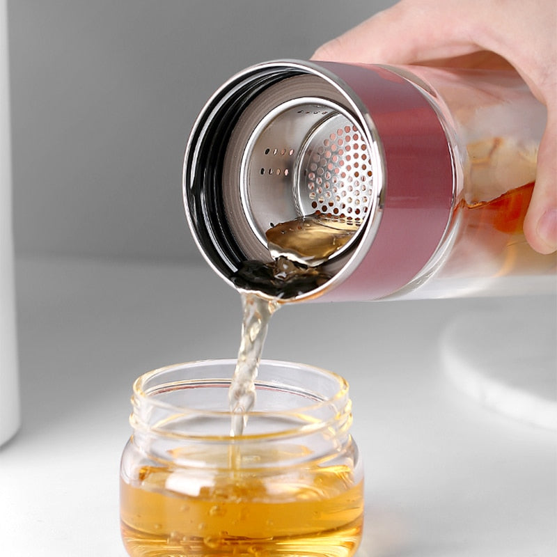 BowLift | 2in1 Large Double Glass Tea Infuser Bottle