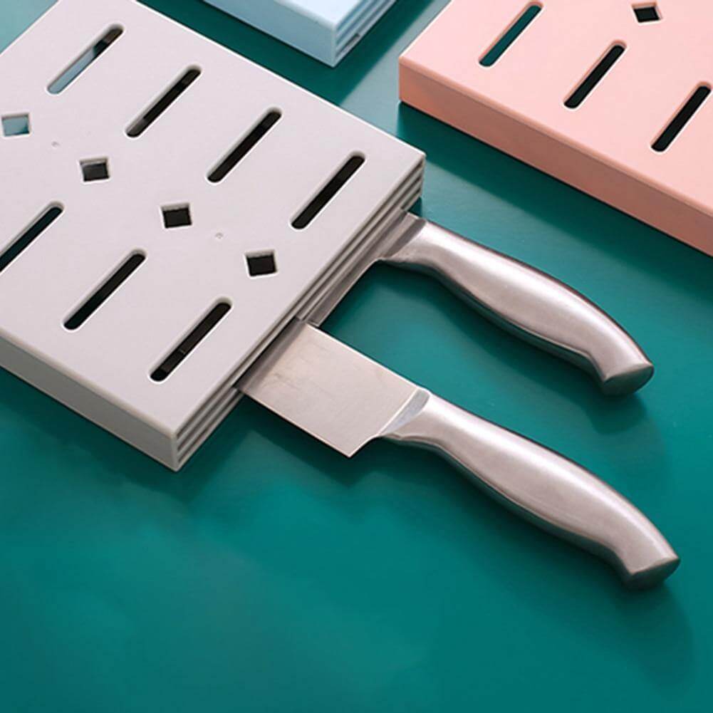 BowLift | 2PCS Square Pastel Mavi Wall-Mounted Knife Organizer