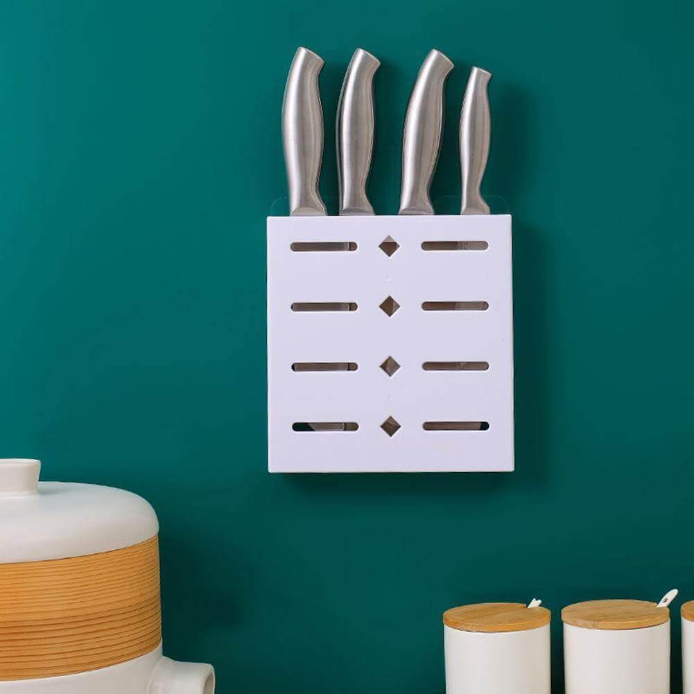 BowLift | 2PCS Square Pastel Mavi Wall-Mounted Knife Organizer
