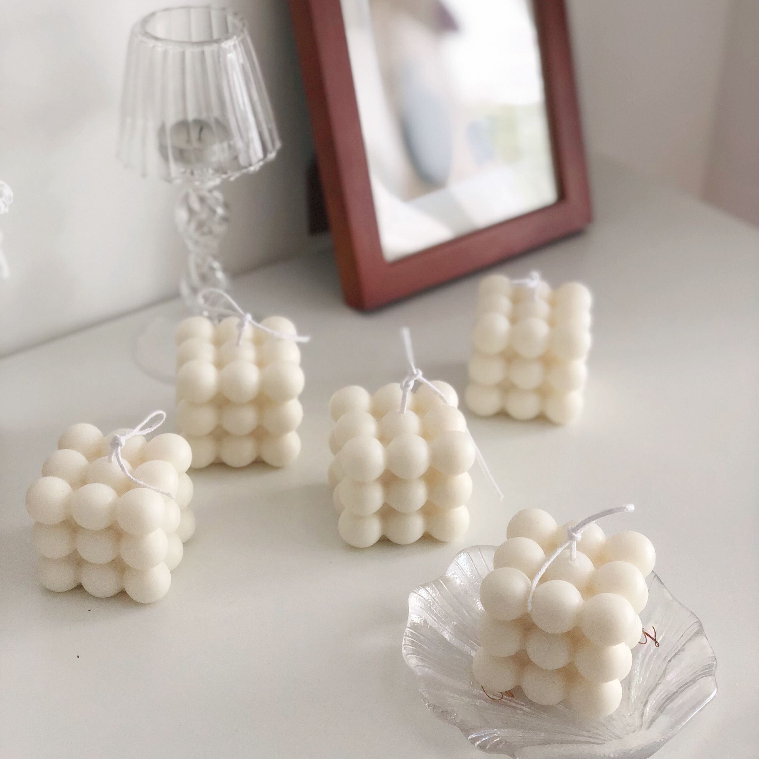 BowLift | Cube Soy Wax White Candle
