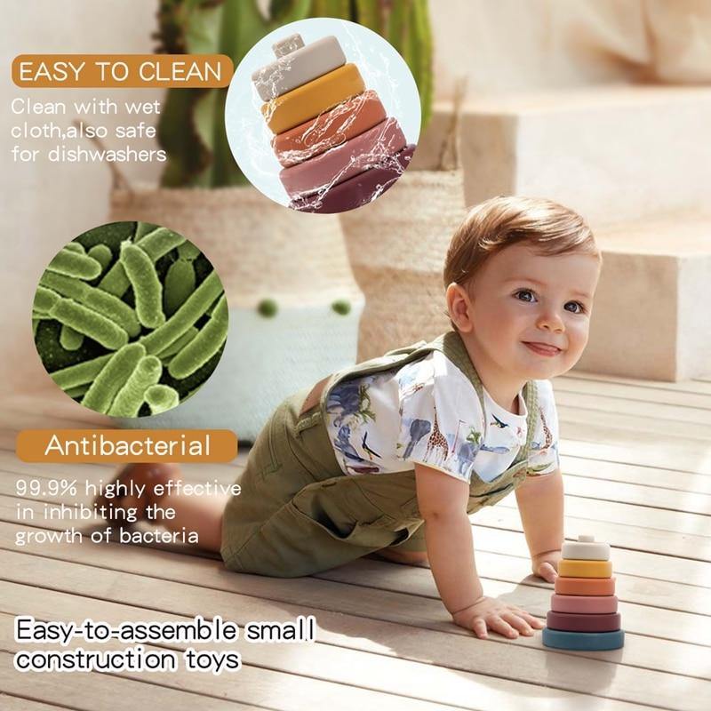 BowLift | Baby Silicone Construction Stacking Smart Block Game