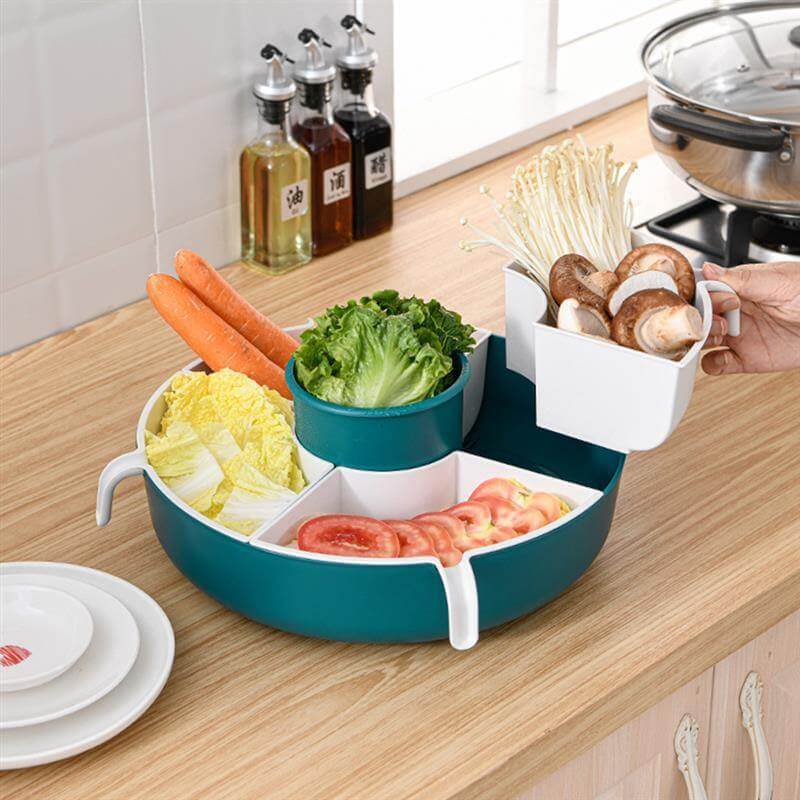 BowLift | Rotatable Vegetable Drain Basket Serving Tray