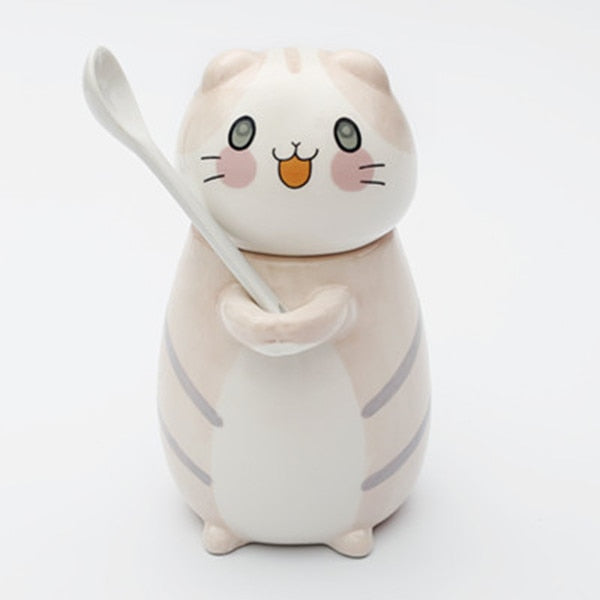 BowLift | Cute Cat Handmade Coffee Mugs with Spoon
