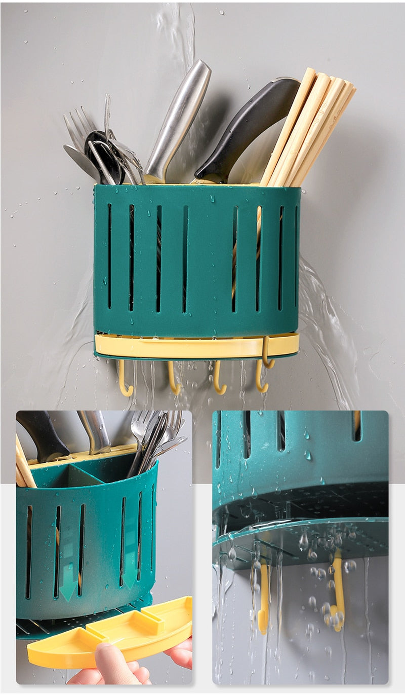 BowLift | Wall-Mounted Drain Rack Tableware Storage Box