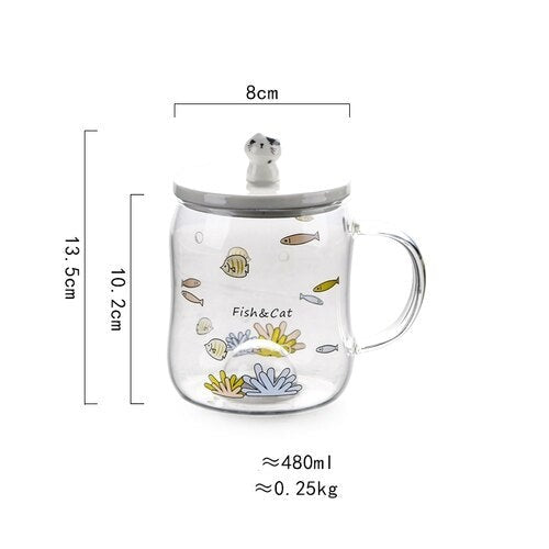 BowLift | Cartoon Cat Transparent Floating Mug