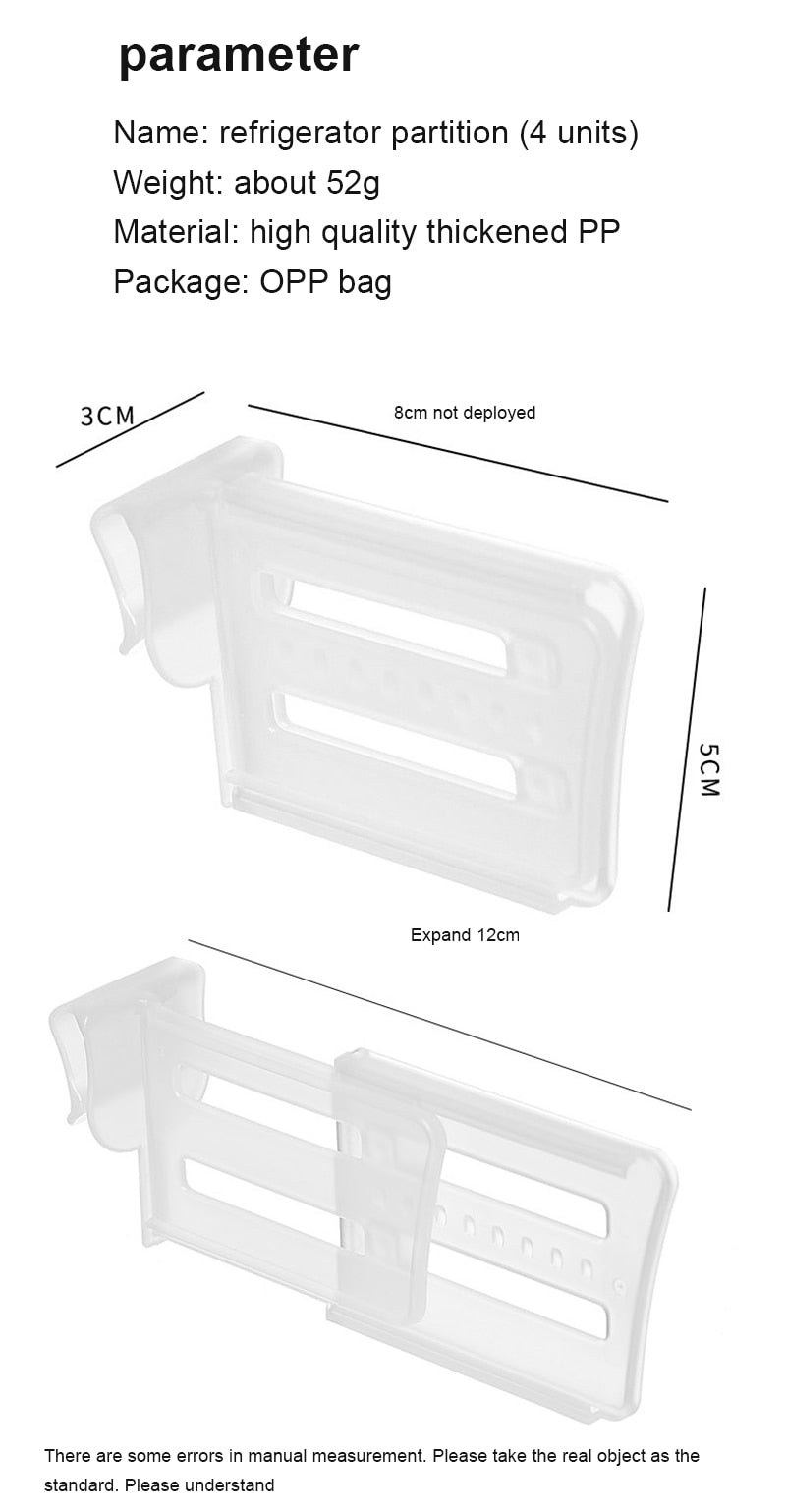 BowLift | 4pcs Retractable Refrigerator Shelf Organizer Divider