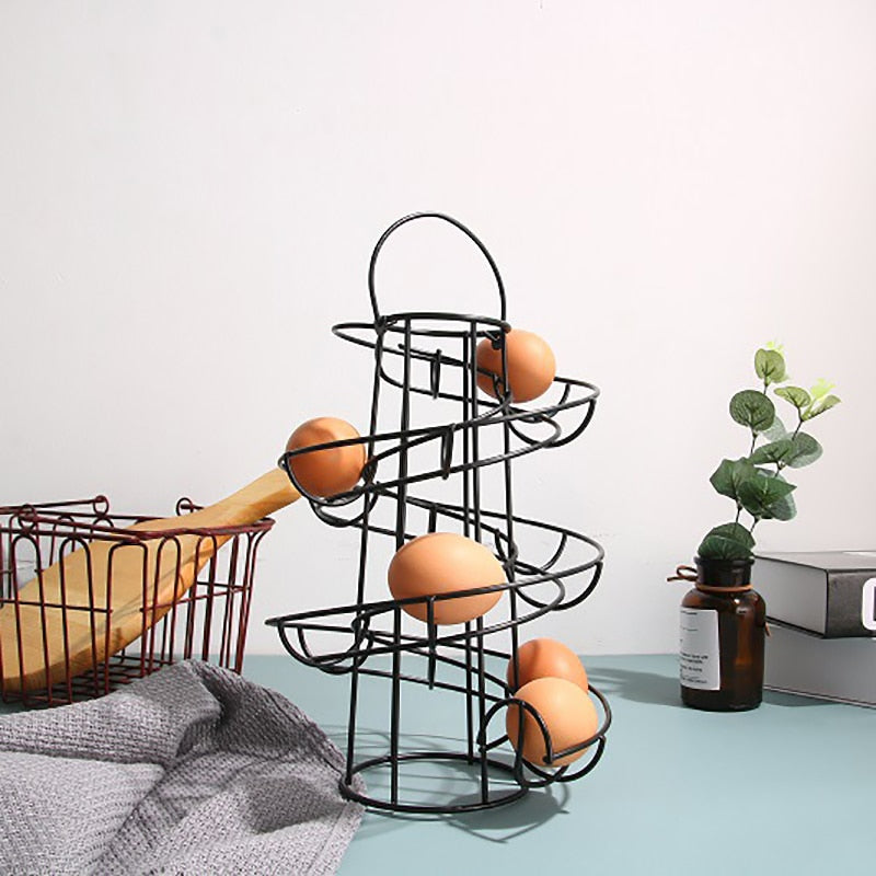 BowLift | Creative Spiral Egg Dispenser Storage Rack