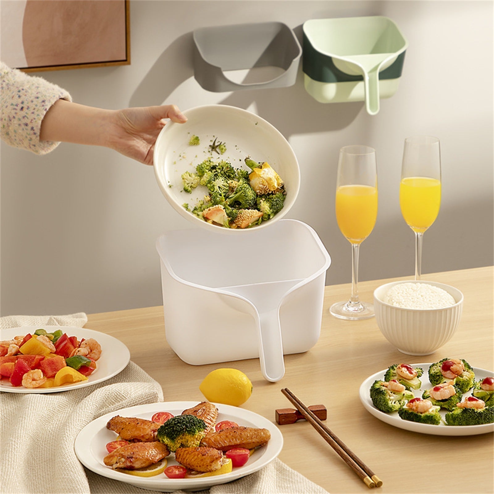 BowLift | Cabinet Door Removable Kitchen Trash Can
