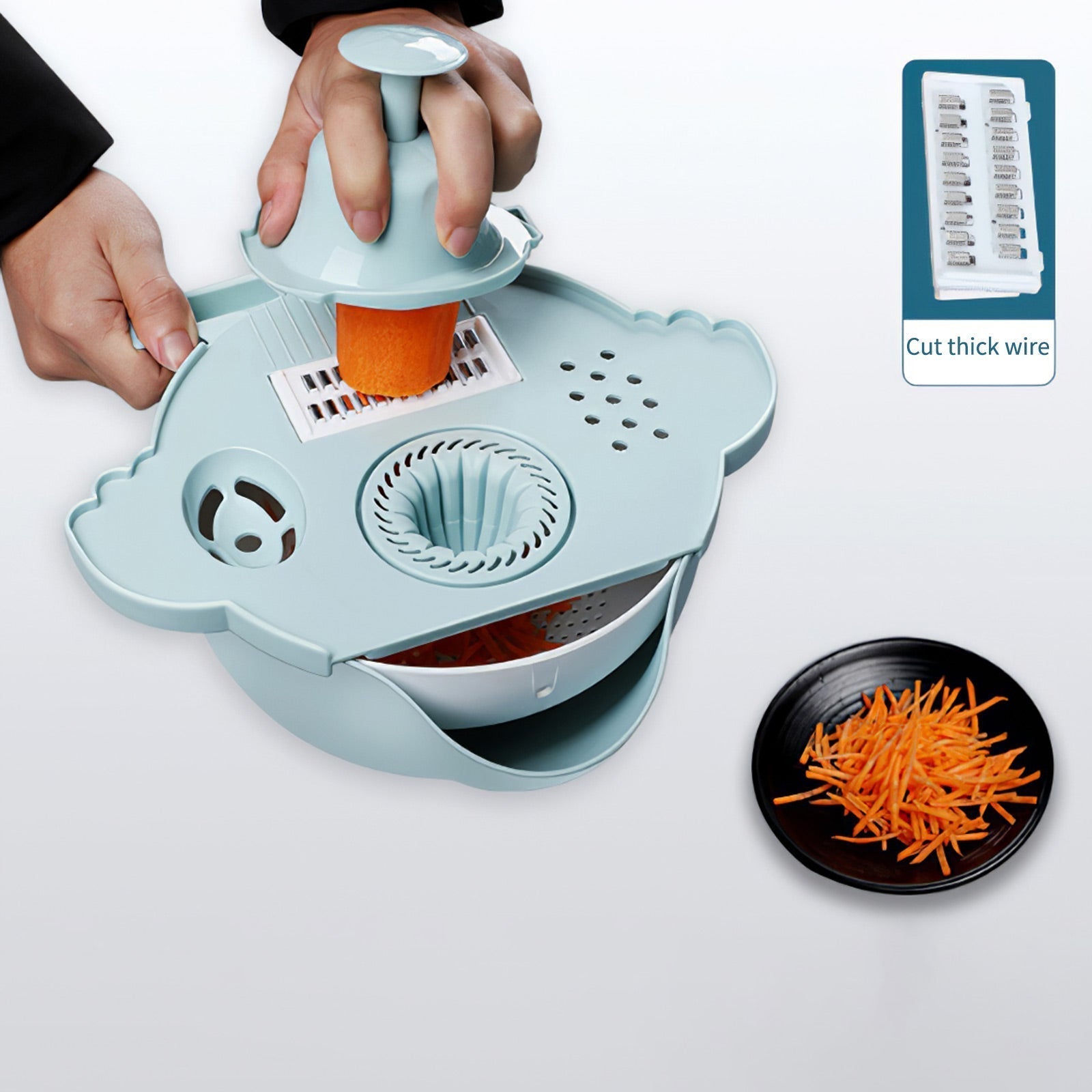 BowLift | All-in-One Drain Basket Vegetable Grater