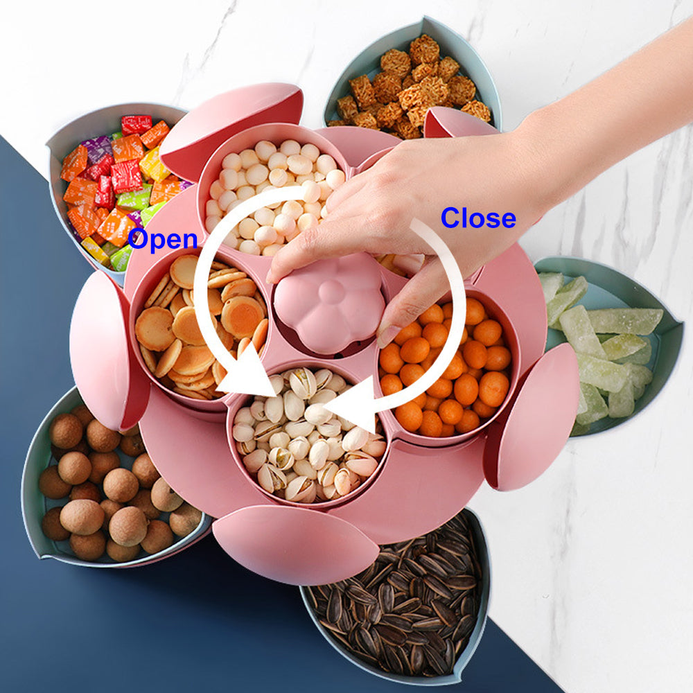 BowLift | Two-Layer Rotating Flower Candy Snack Box