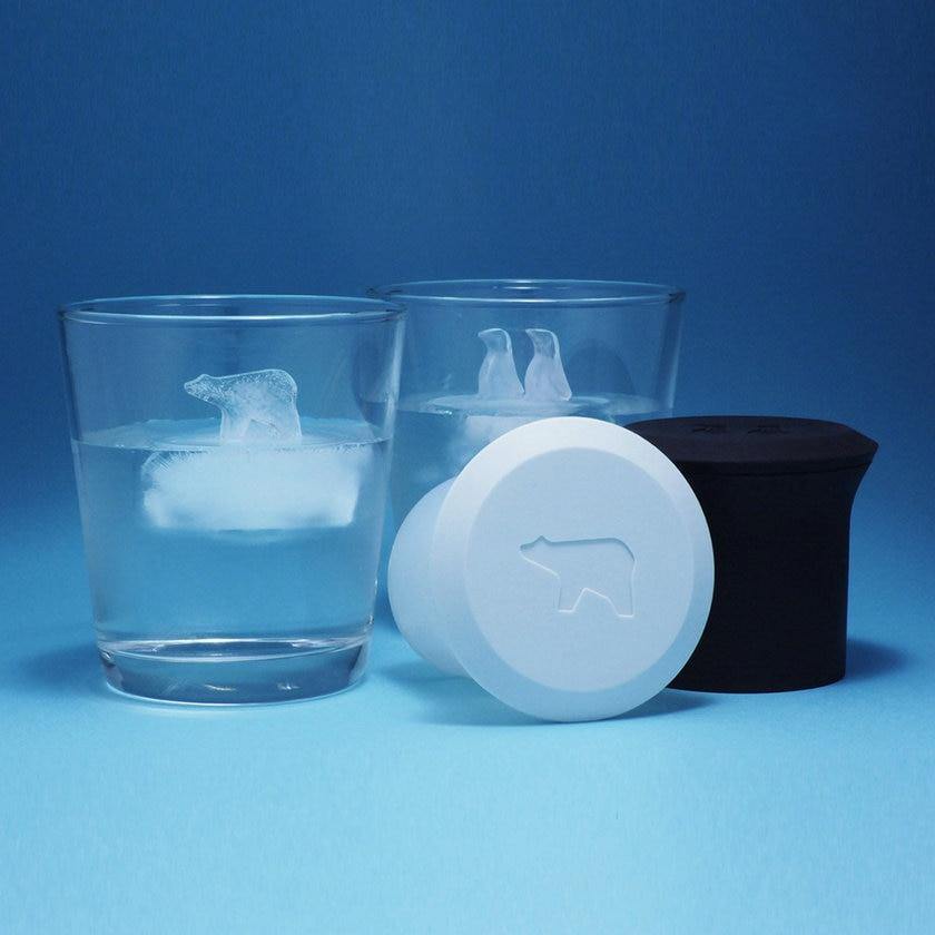 BowLift | 2pcs Polar Bear and Penguin Silicone Ice Cube Mold Maker