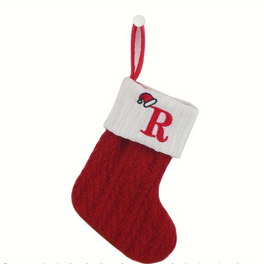 BowLift | Christmas Stocking Knit Monogram Alphabet Decorative Holiday Sock