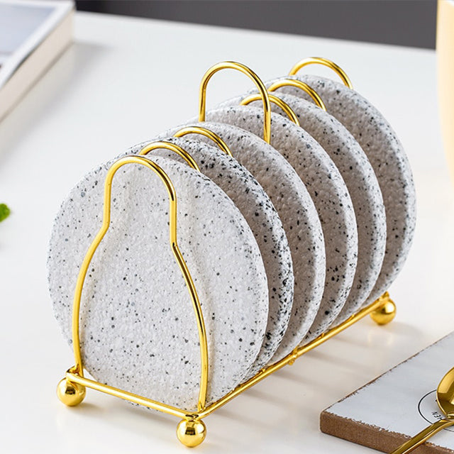 BowLift | Marbled Ceramic Coaster Set with Stand
