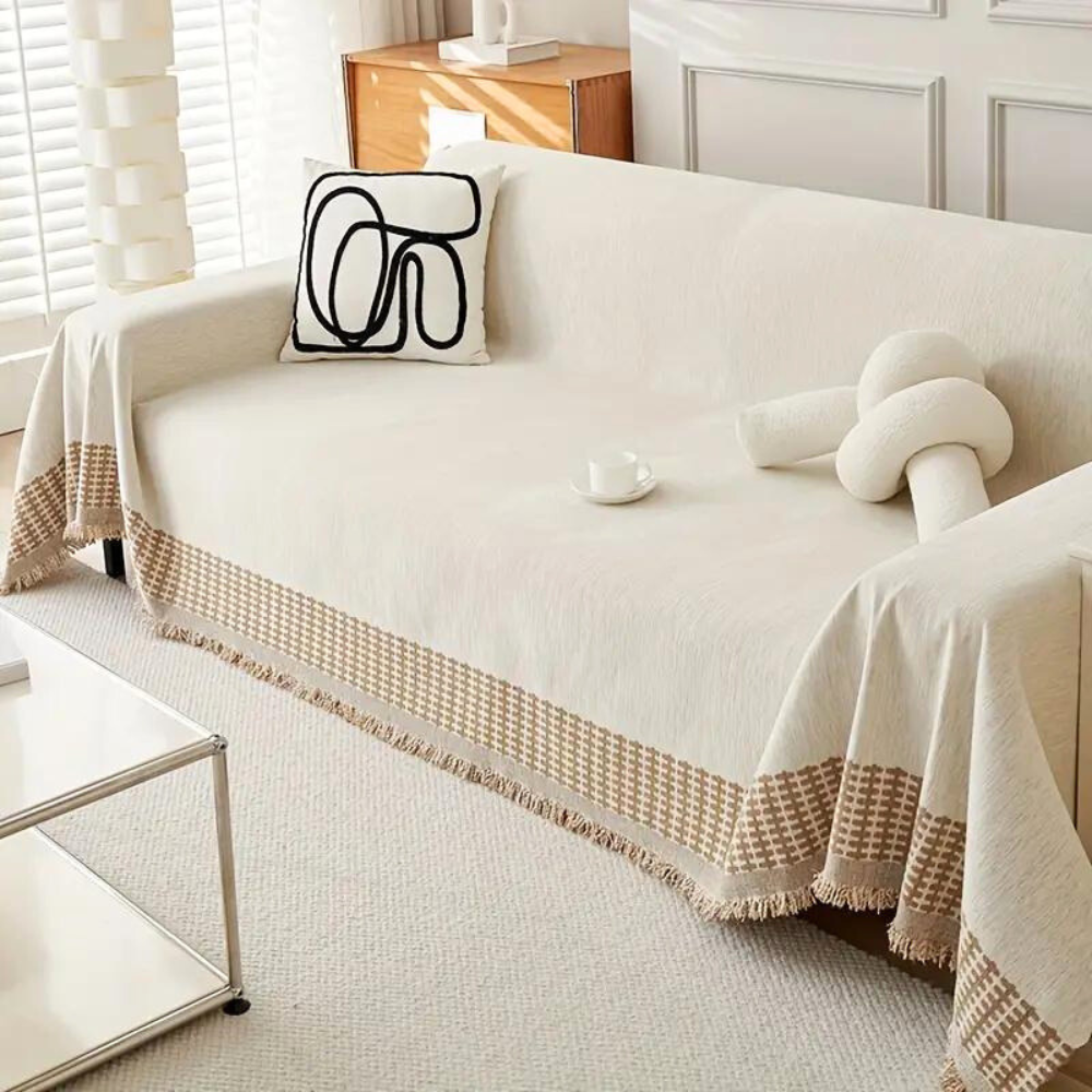 BowLift | Rustic Cotton Tassel Sofa Cover