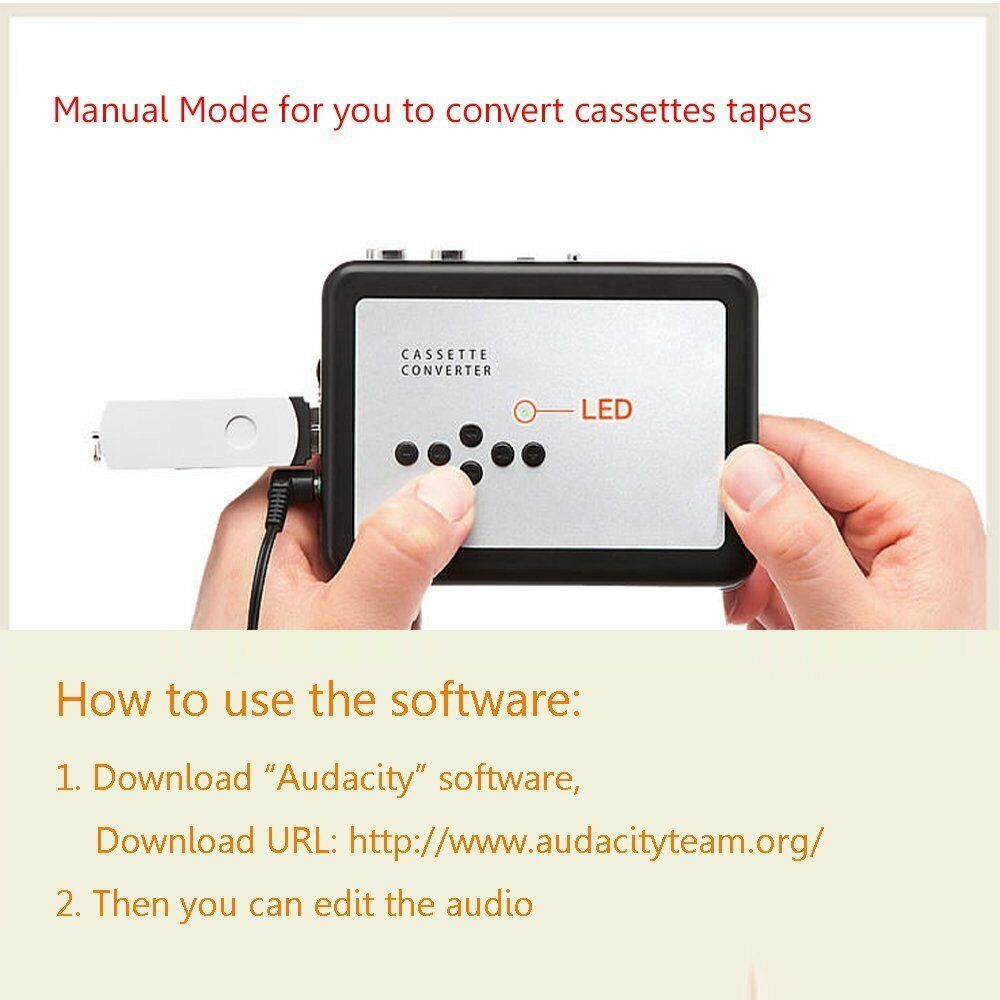 BowLift | Cassette-to-MP3 format converter - Save to USB flash drive - Music player