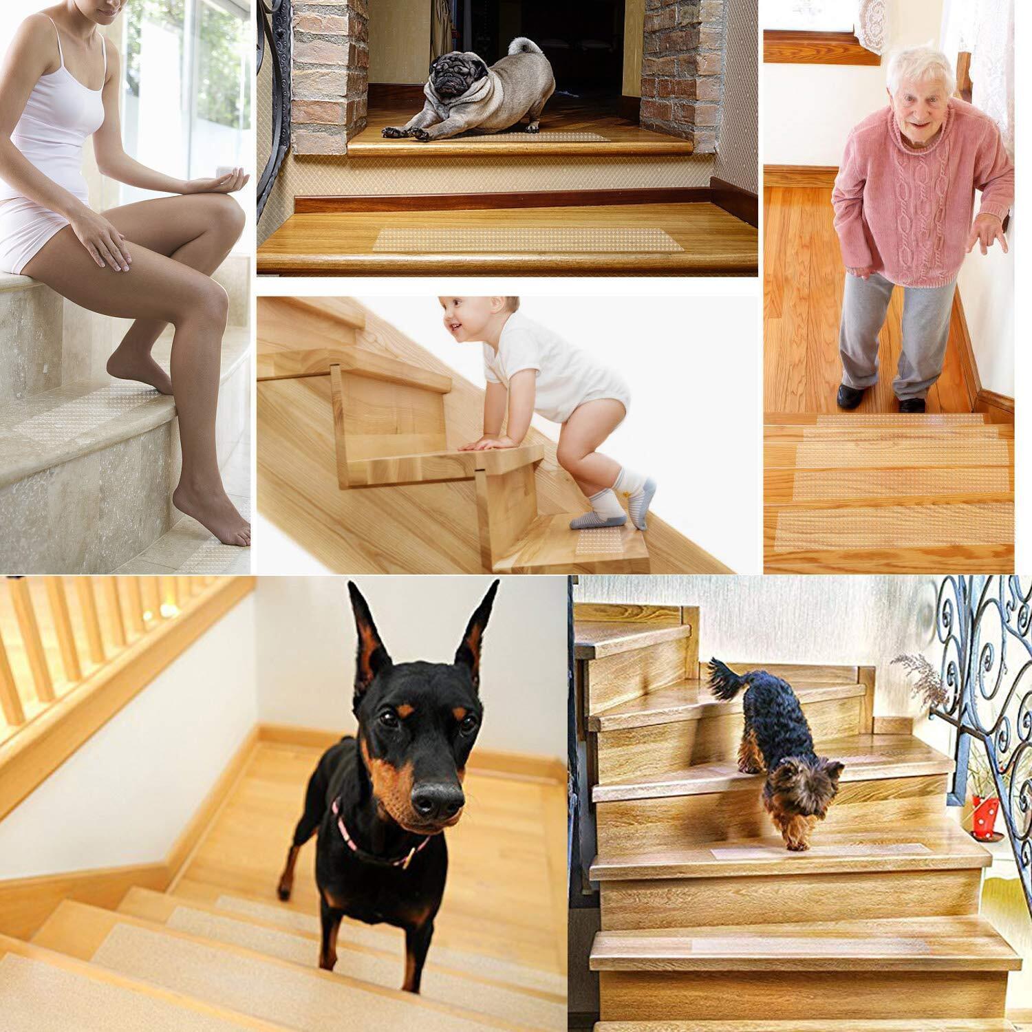 BowLift | Clear Non-Slip Stair Tread Strips – Indoor Safety Grip Tape for Steps