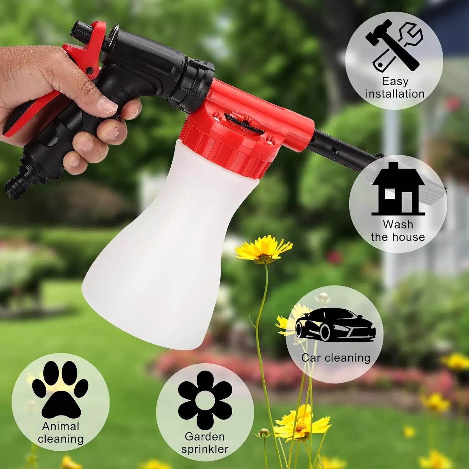BowLift | Foam Sprayer with High-Pressure Nozzle – Efficient Cleaning Gun for Garden and Home