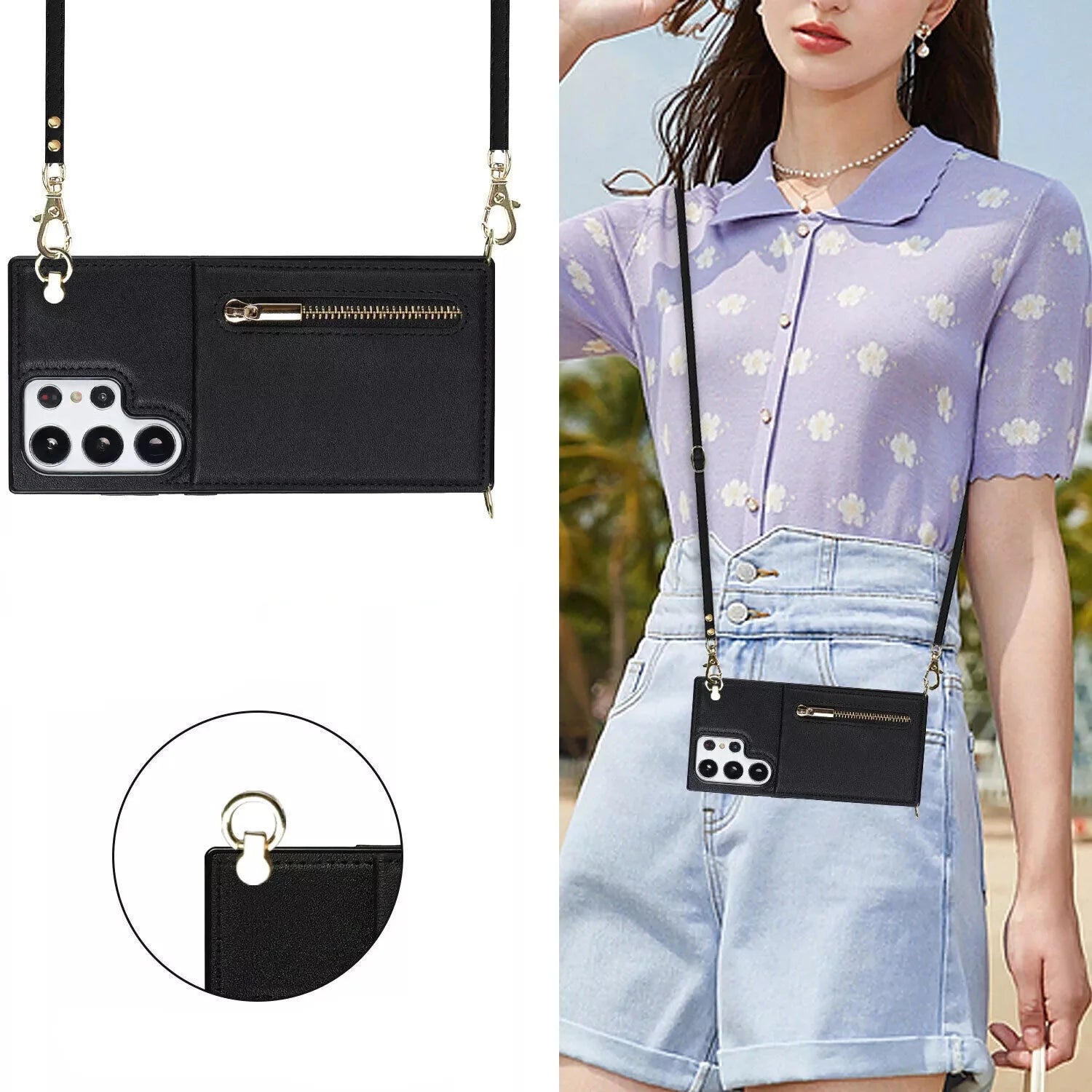 BowLift | 3in1 Phone Case with Card and Coin Pocket Crossbody Bag