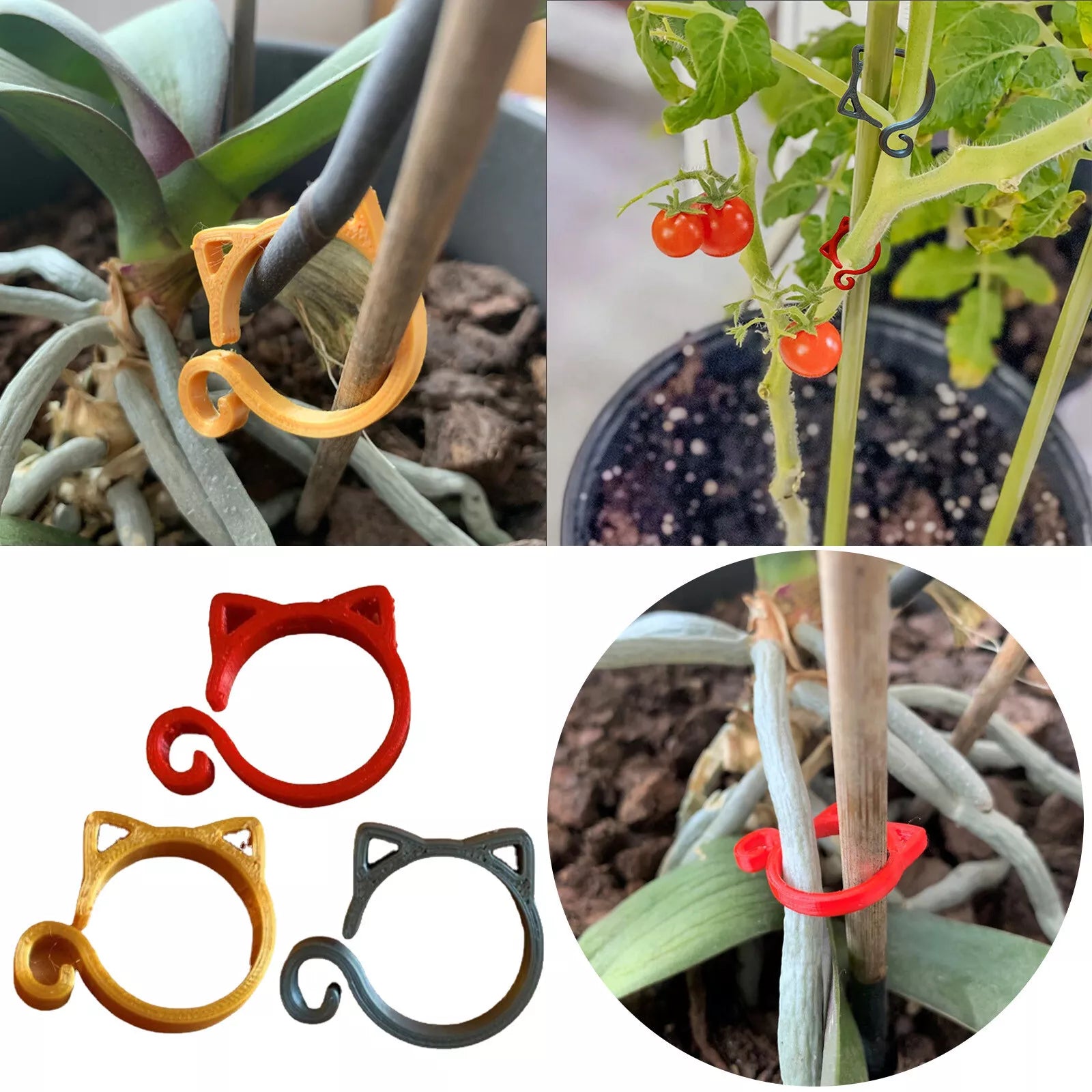BowLift | Cat-shaped Plant Clip – Cute Plant Support for Garden and House Plants