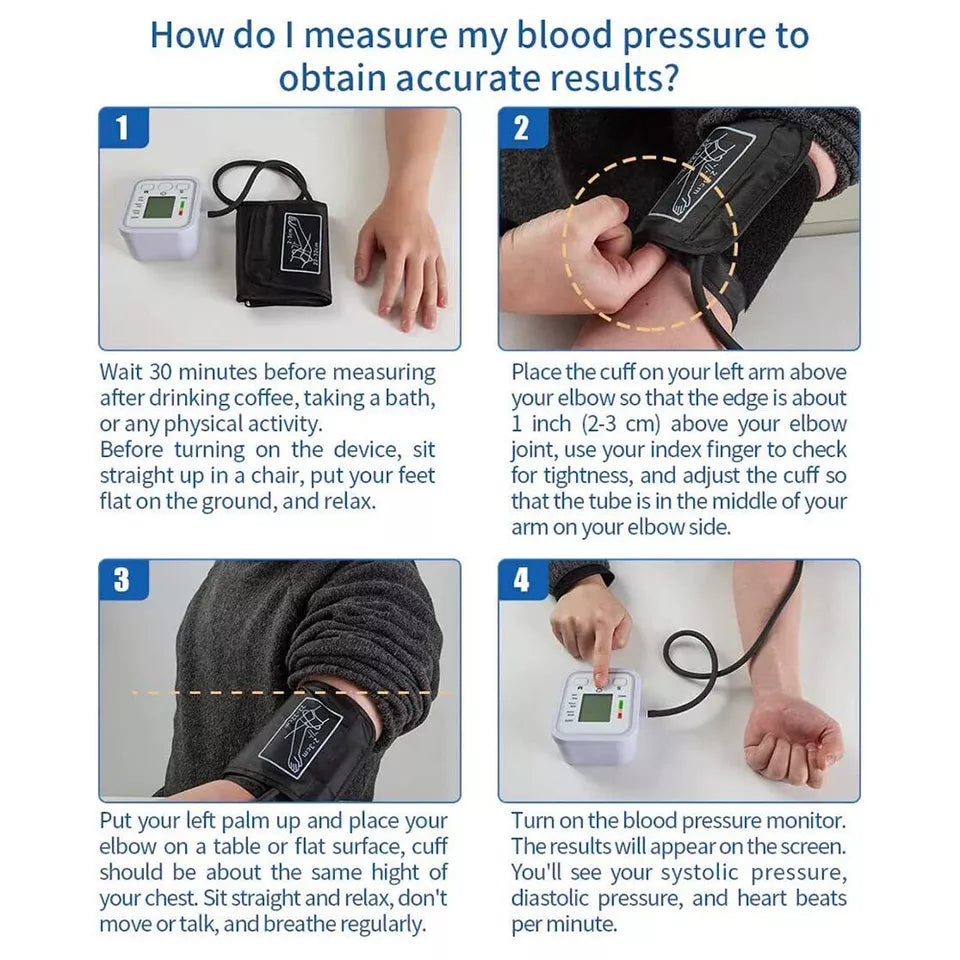 BowLift | Digital Blood Pressure Monitor | Fully Automatic, Intellisense Technology & Memory Function for Home and Travel Use