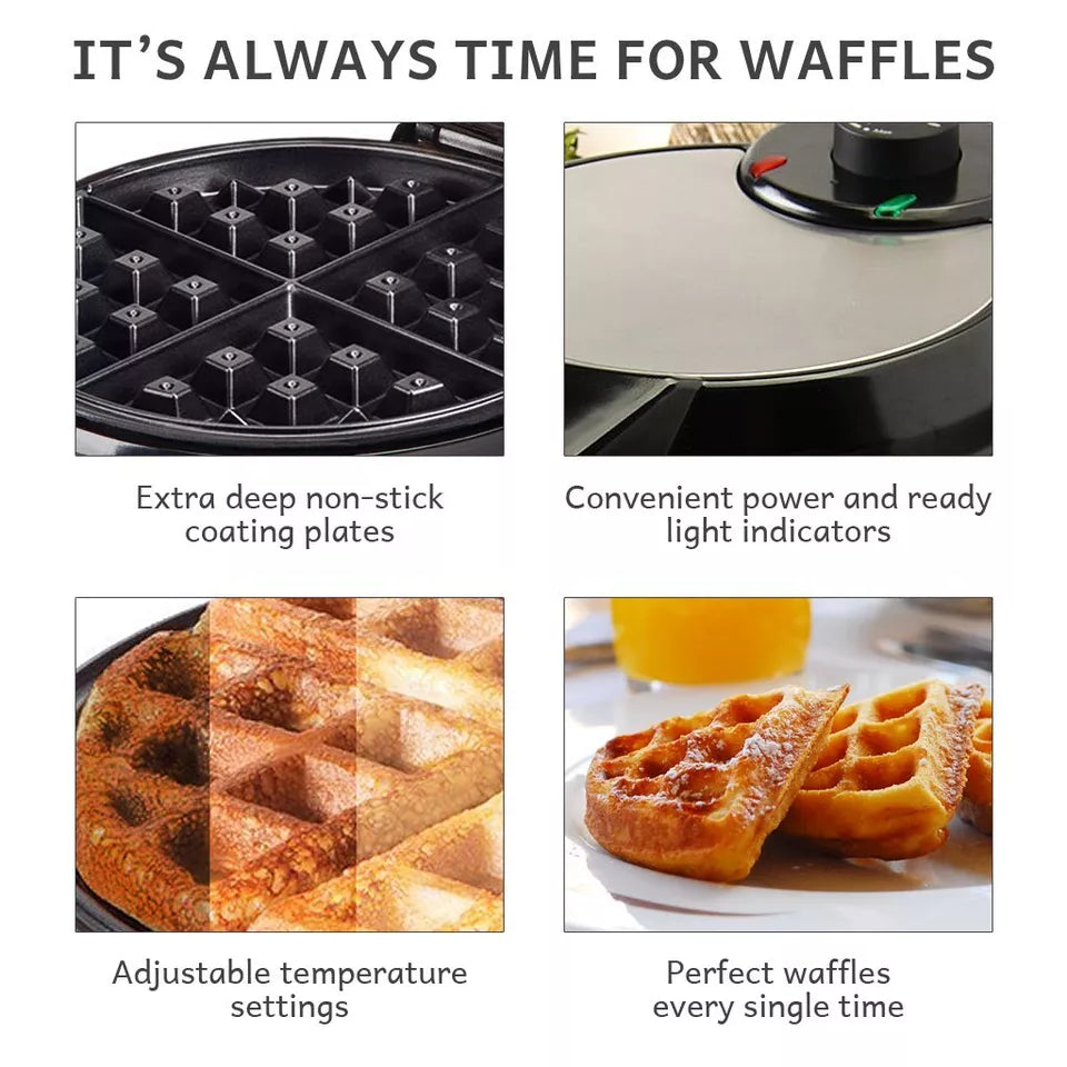 BowLift | Deep-Fill Waffle Maker | Non-Stick, Adjustable Temperature & Compact Design for Homemade Belgian Waffles