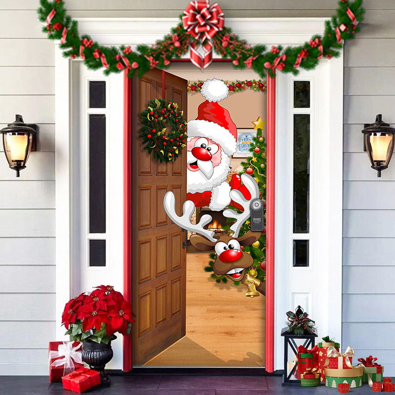 BowLift | Christmas Door Cover | Fabric Front Door Decoration | Washable & Reusable | 91×203cm