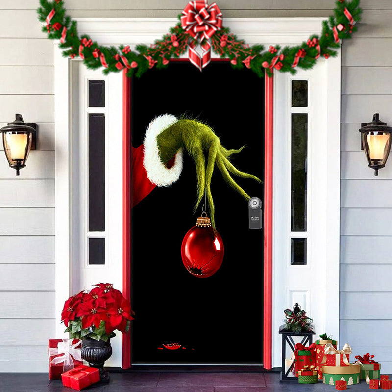 BowLift | Christmas Door Cover | Fabric Front Door Decoration | Washable & Reusable | 91×203cm