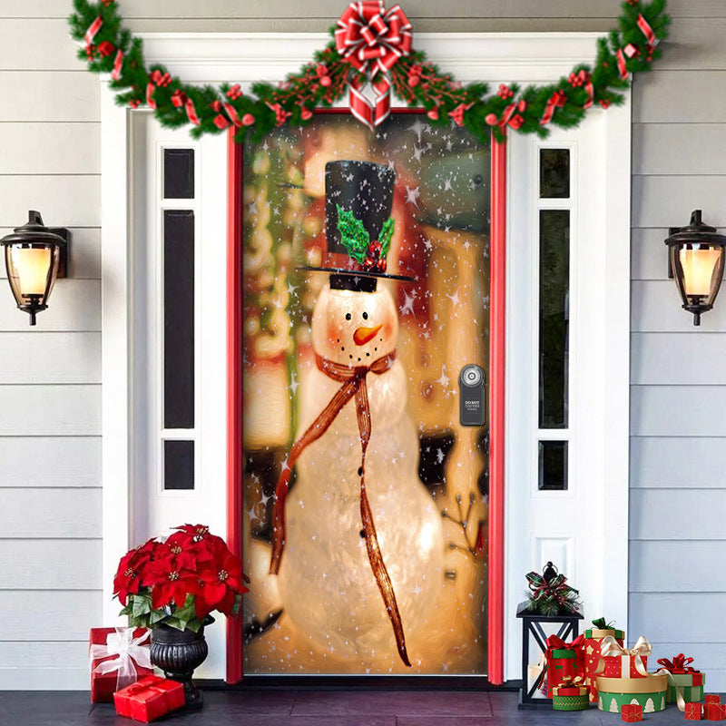 BowLift | Christmas Door Cover | Fabric Front Door Decoration | Washable & Reusable | 91×203cm