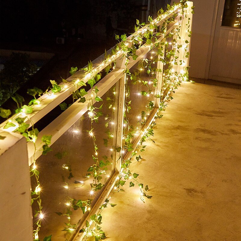 BowLift | IvyGlow Solar Light Chain Ivy | Waterproof | LED Mood Light for Garden & Balcony | Decor for Outdoor Areas