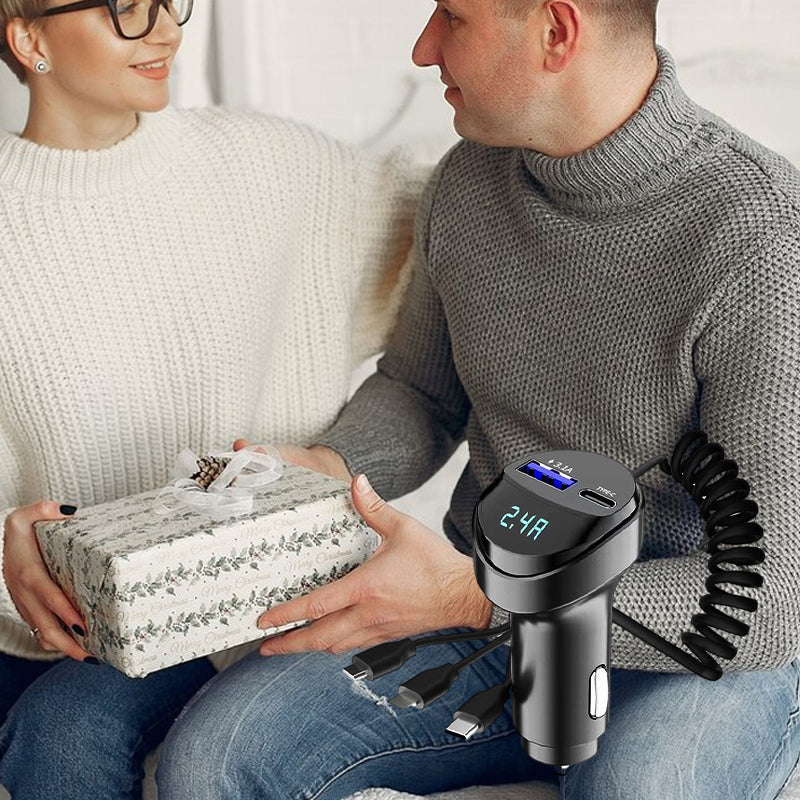 BowLift | Fast charging car adapter with 3-in-1 charging cable