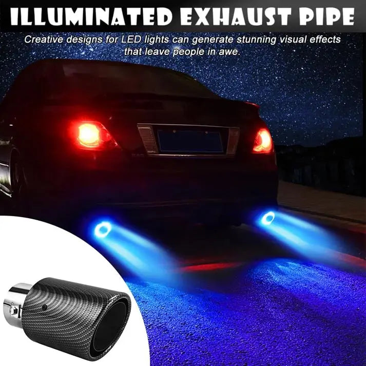 BowLift | LED exhaust pipe tip – carbon fiber with heat resistant flame effect