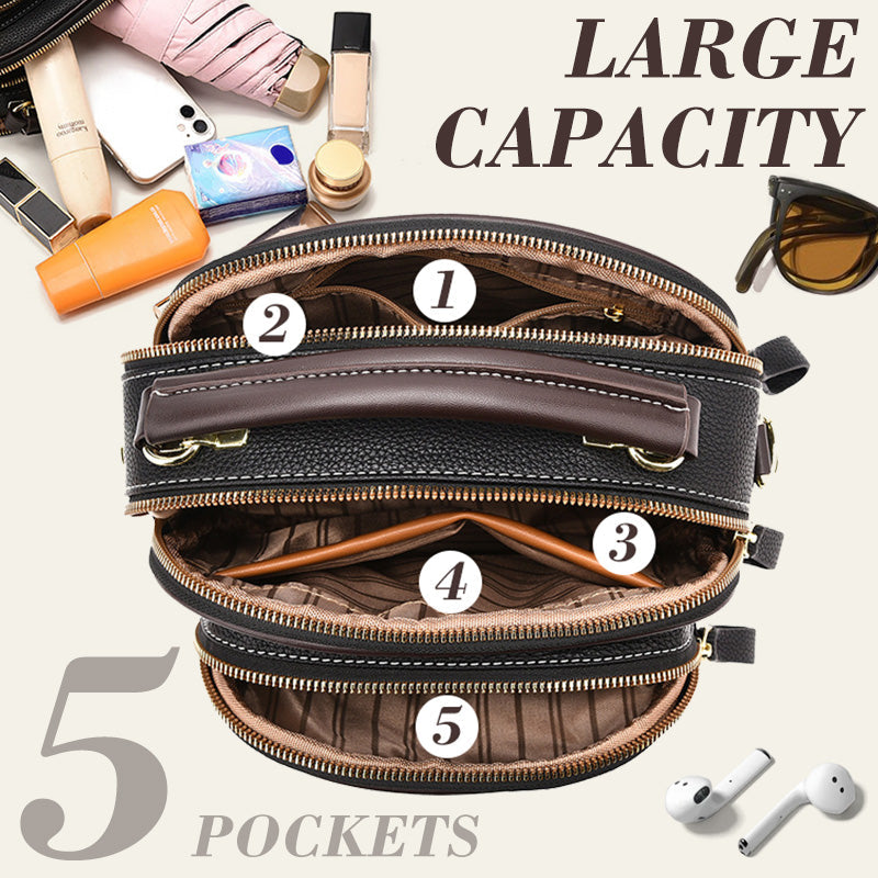 BowLift | Classic multi-room adjustable wide strap PU leather crossbody bag