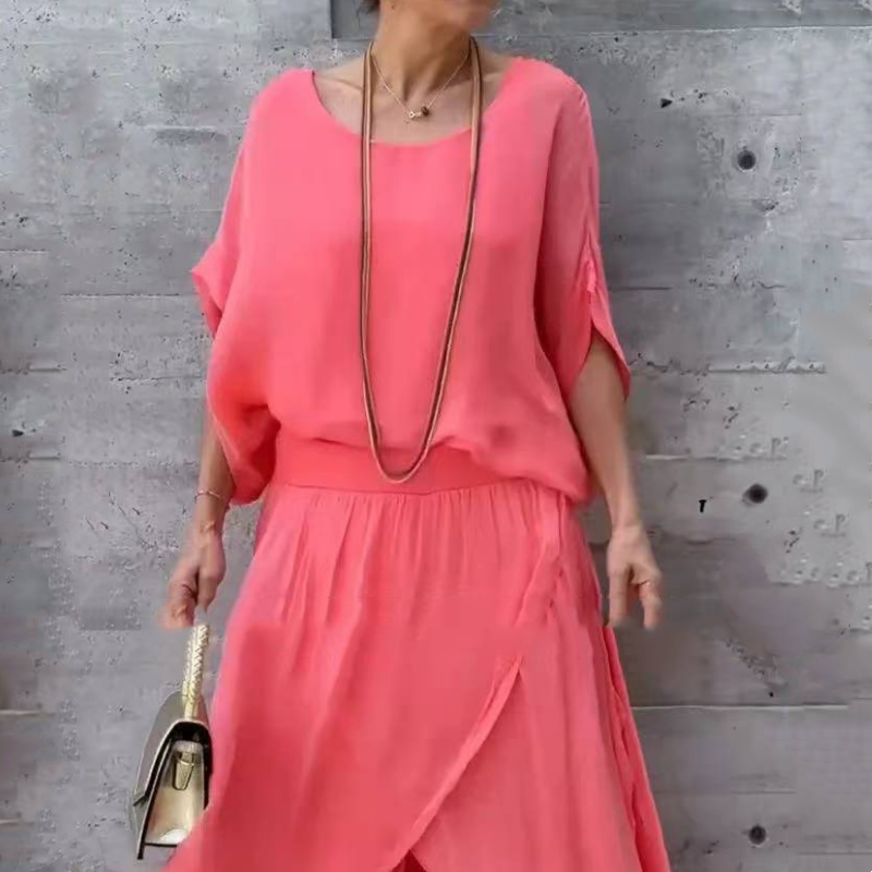 BowLift | 2-piece chiffon set with loose top and pants with wide split