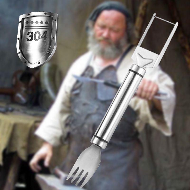 BowLift | 2-in-1 watermelon knife and fork in stainless steel