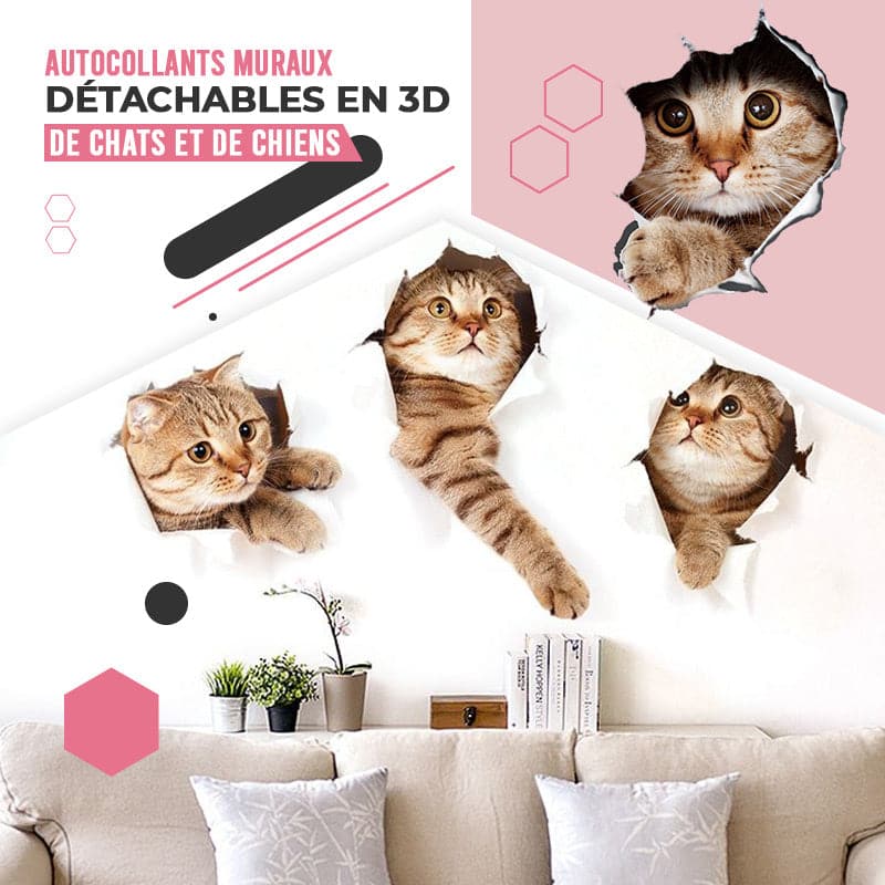 BowLift | 3D stickers with cats and dogs that can be removed