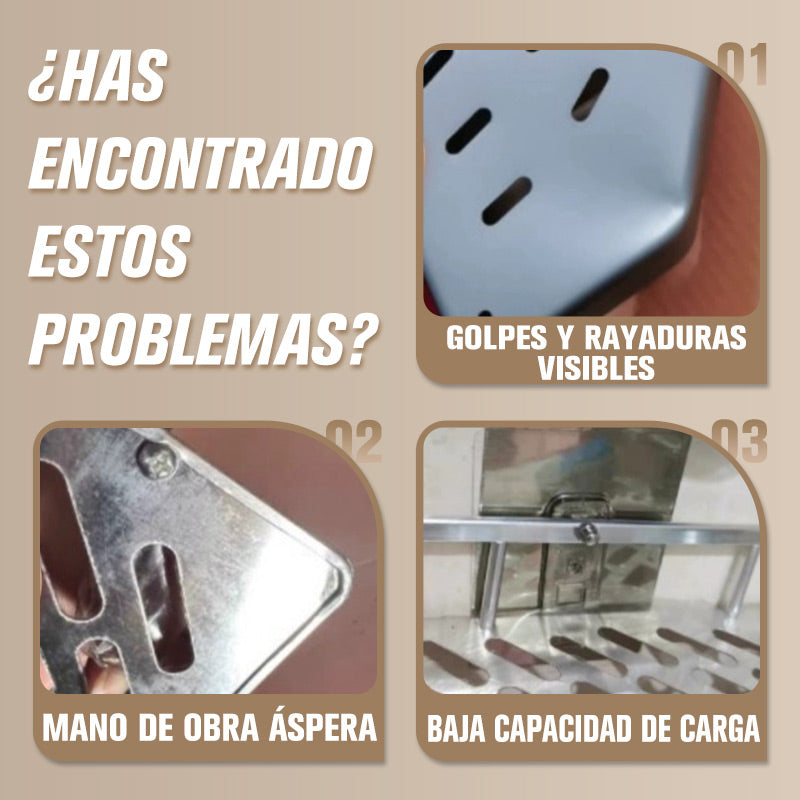 BowLift | Corner shower shelf without drilling with hooks