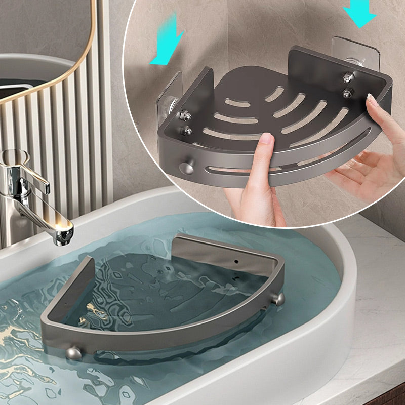 BowLift | Corner shower shelf without drilling with hooks