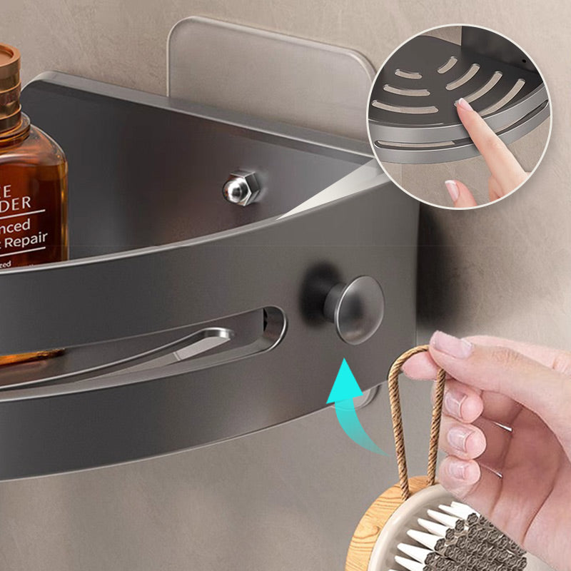 BowLift | Corner shower shelf without drilling with hooks