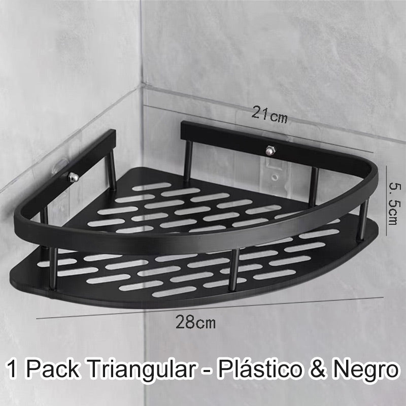 BowLift | Corner shower shelf without drilling with hooks