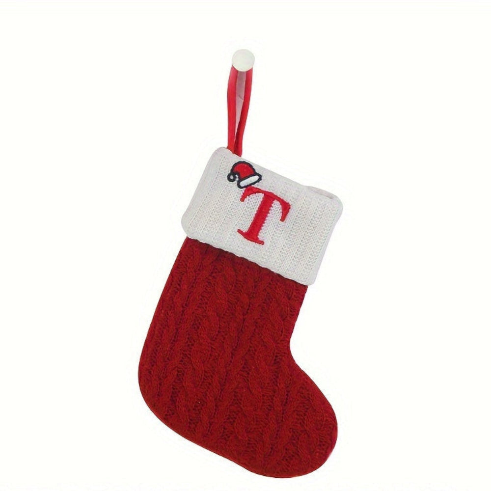 BowLift | Christmas Stocking Knit Monogram Alphabet Decorative Holiday Sock