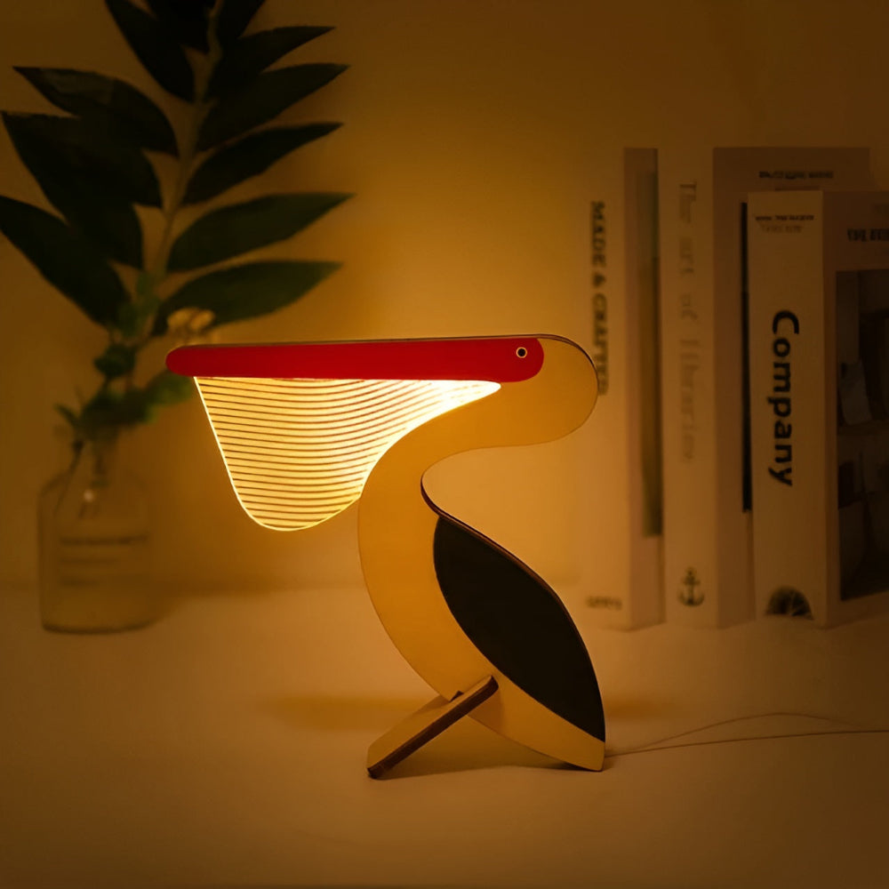 BowLift | Wooden Animal Table Lamp – Cute Decorative Night Light for Kids’ Rooms