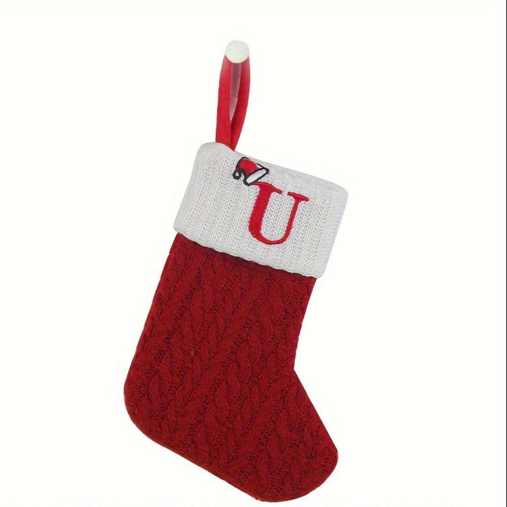 BowLift | Christmas Stocking Knit Monogram Alphabet Decorative Holiday Sock