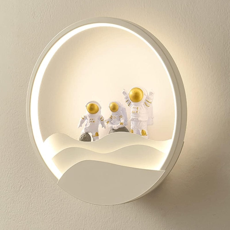 BowLift | Astronaut Wall Lamp with TriColor LED Light - 11" x 11"