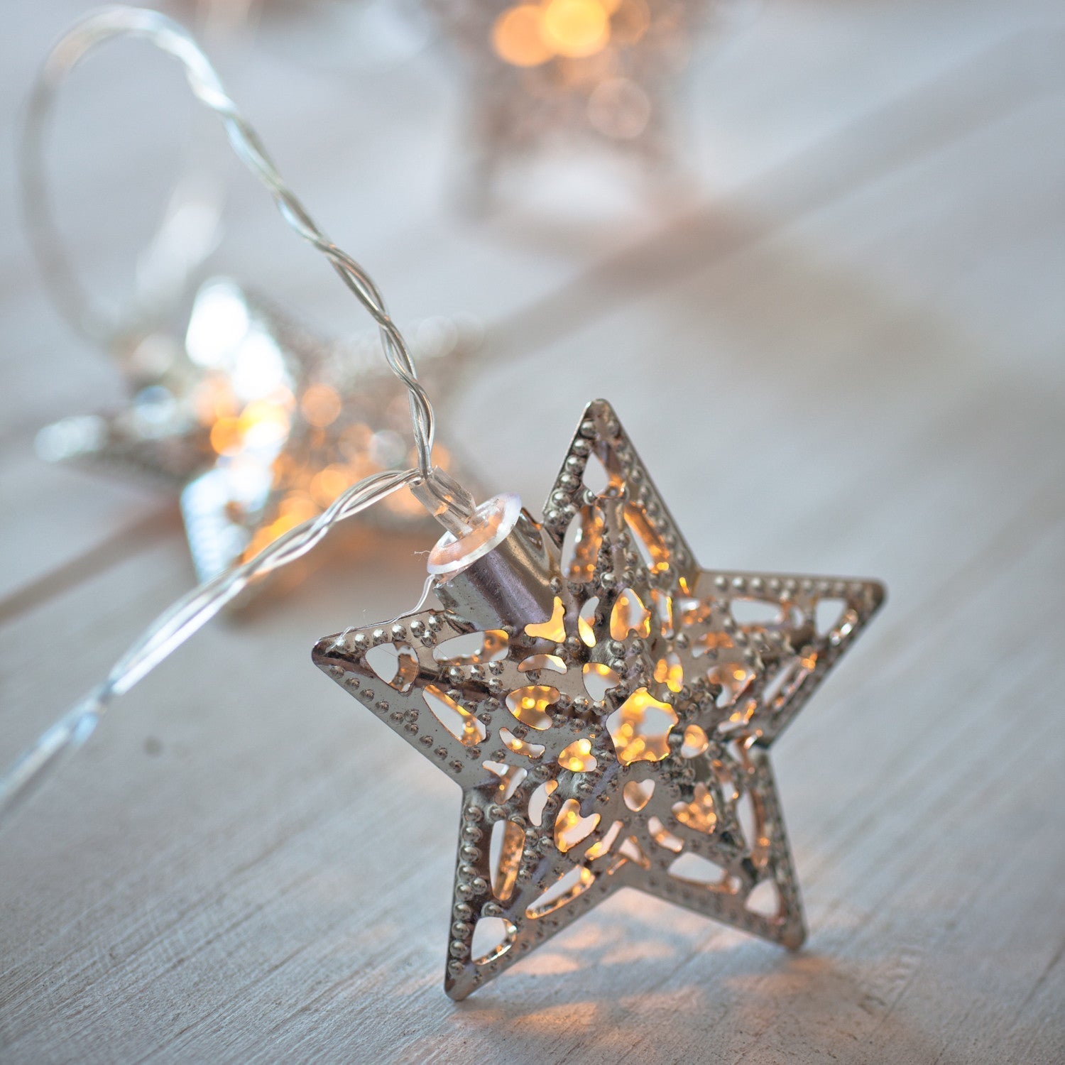 BowLift | Christmas Decorations Silver Star String Lights
