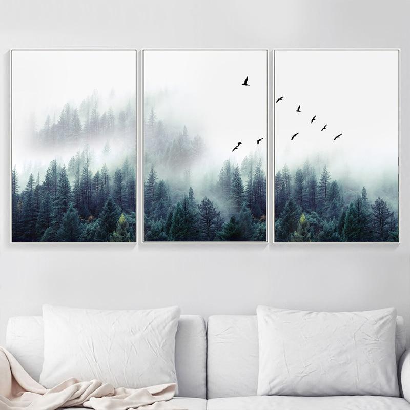 BowLift | 3-piece Nordic Forest Landscape Wall Art