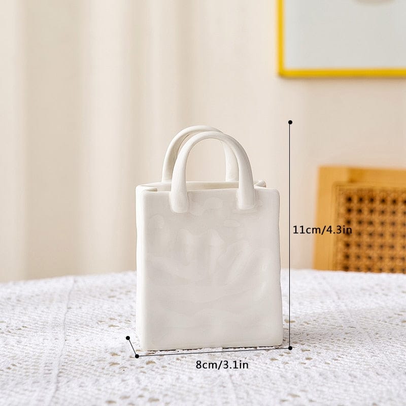 BowLift | White Bag Porcelain Vase