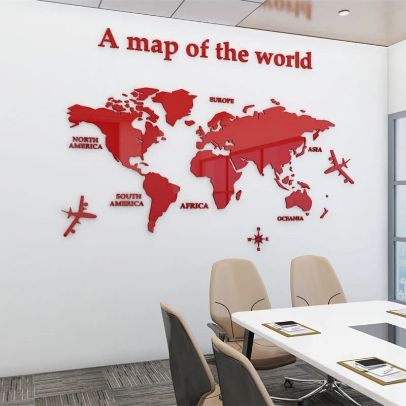 BowLift | 3D World Map Wall Sticker
